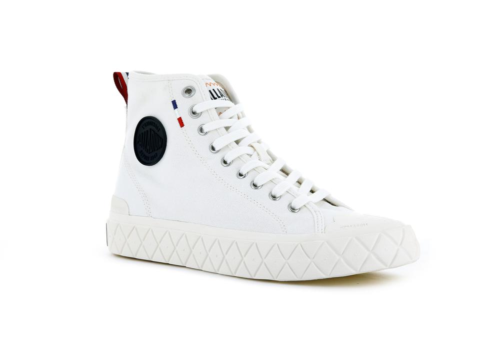 Star White Men Palladium PALLA ACE CANVAS MID High Top Sneakers  USA |  WUB-628957