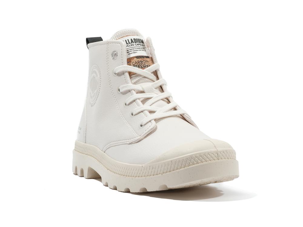 Star White Men Palladium PAMPA HI RE-VEGAN LTH High Tops Shoes  USA |  QES-640982