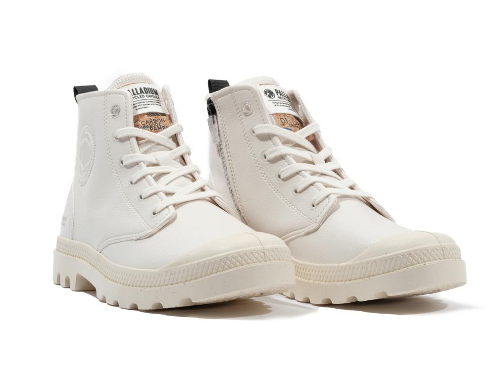 Star White Men Palladium PAMPA HI RE-VEGAN LTH High Tops Shoes  USA |  QES-640982