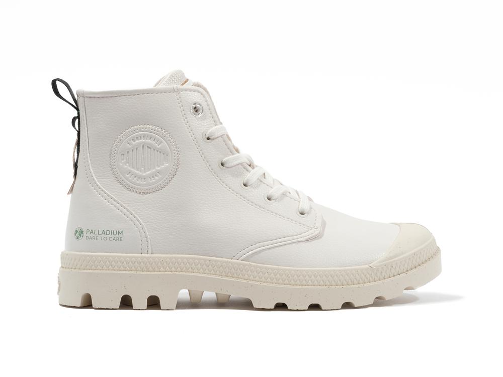 Star White Men Palladium PAMPA HI RE-VEGAN LTH High Tops Shoes  USA |  QES-640982