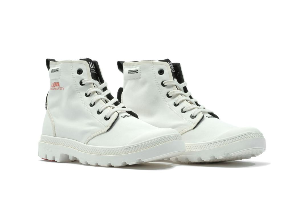 Star White Men Palladium PAMPA LITE+ HI High Tops Shoes  USA |  AZX-829750