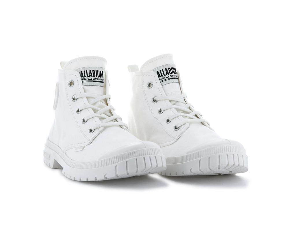 Star White Men Palladium PAMPA SP20 HI CANVAS High Tops Shoes  USA |  BES-271480