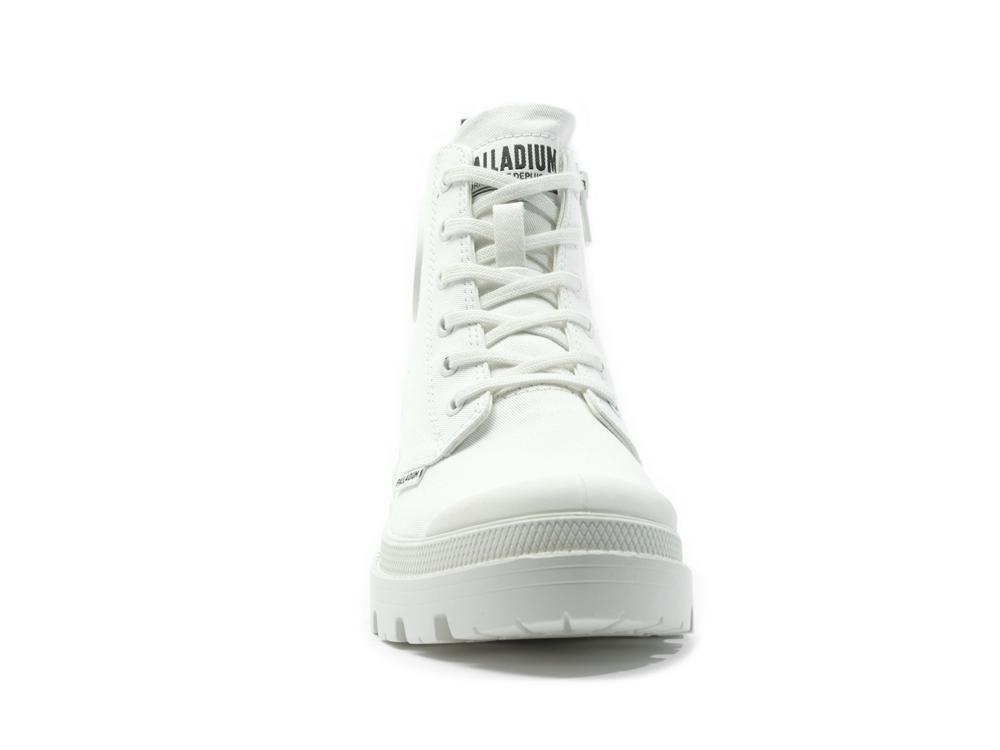 Star White Women Palladium PALLABASE TWILL High Tops Shoes  USA |  QCN-604392