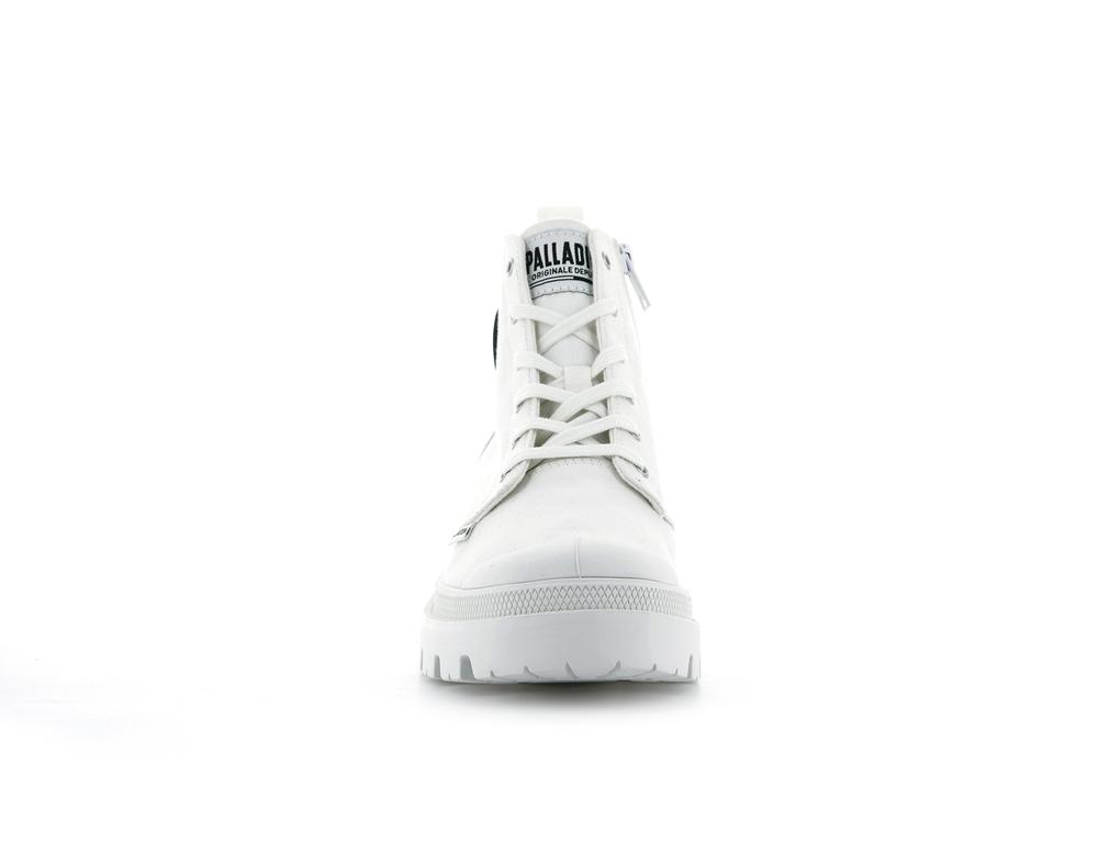 Star White Women Palladium PALLABASE TWILL High Tops Shoes  USA |  IPY-287649