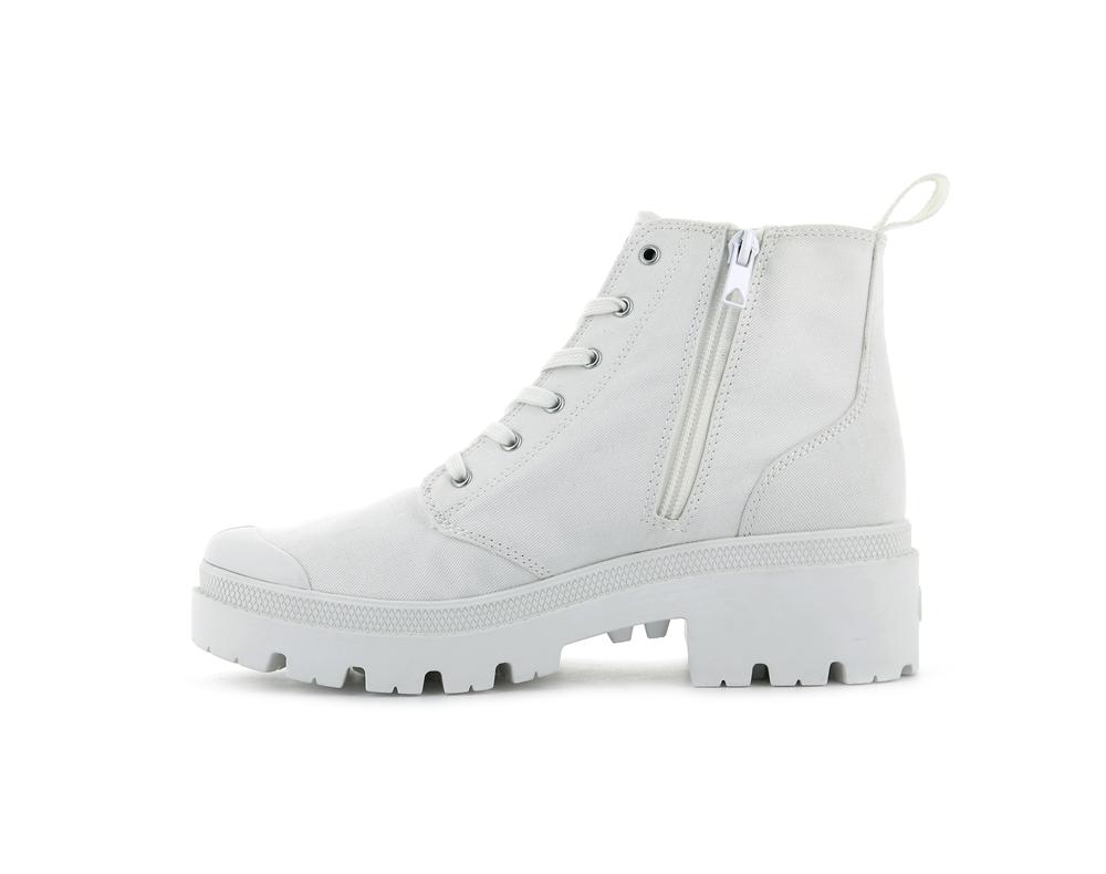 Star White Women Palladium PALLABASE TWILL High Tops Shoes  USA |  IPY-287649