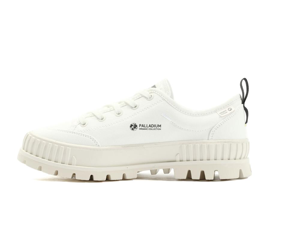 Star White Women Palladium PALLASHOCK LO ORGANIC 2 Low Tops Sneakers  USA |  PVU-405239