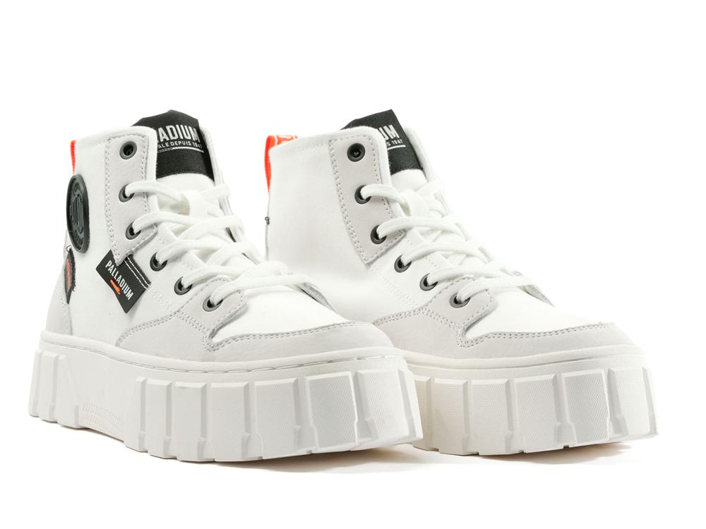 Star White Women Palladium PALLATOWER HI High Top Sneakers  USA |  YJK-936180