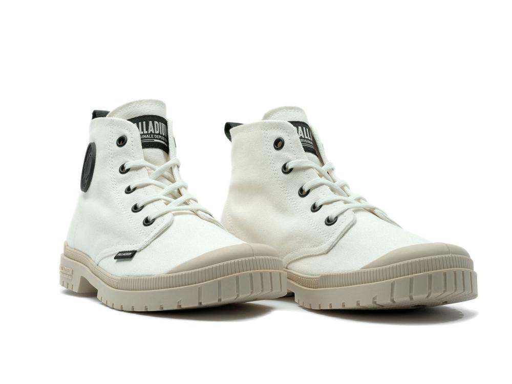 Star White / Birch Men Palladium PAMPA SP20 HI CANVAS High Tops Shoes  USA |  NWR-692048