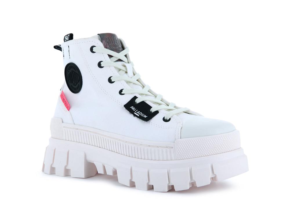 Star White / Marshmallow Women Palladium REVOLT HI TX High Top Boots  USA |  ICV-928170