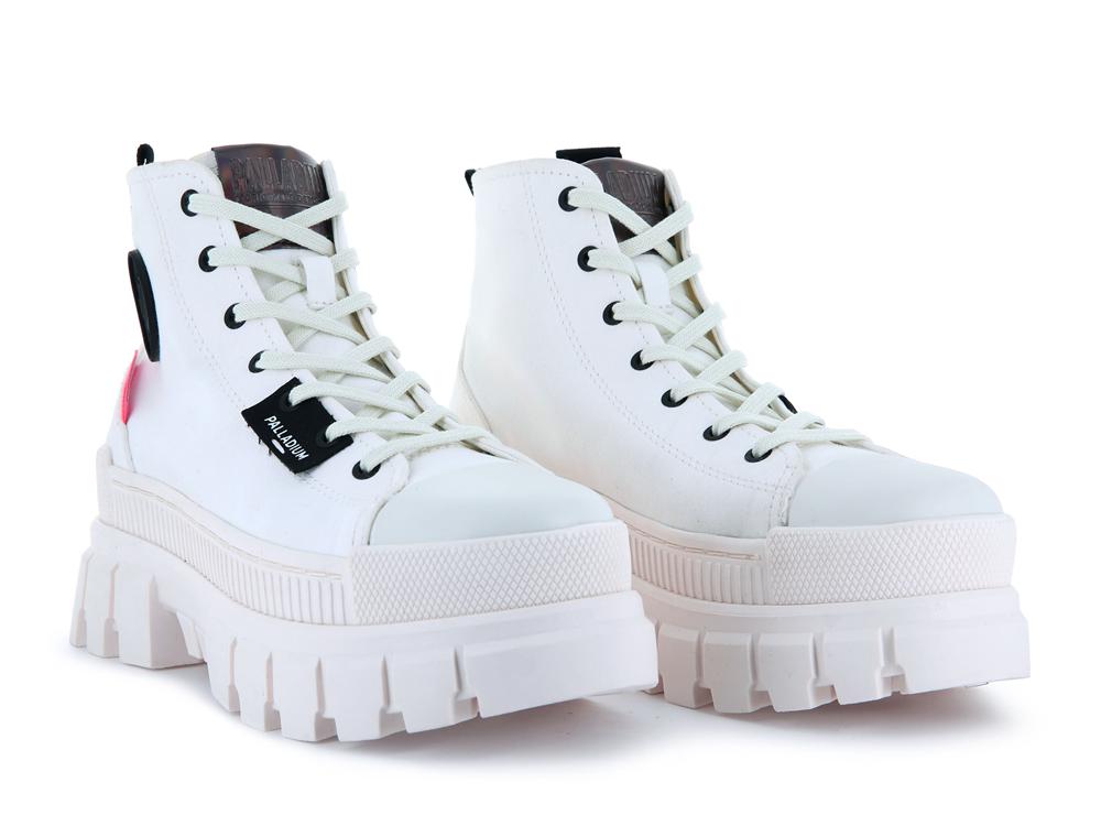 Star White / Marshmallow Women Palladium REVOLT HI TX High Top Boots  USA |  ICV-928170