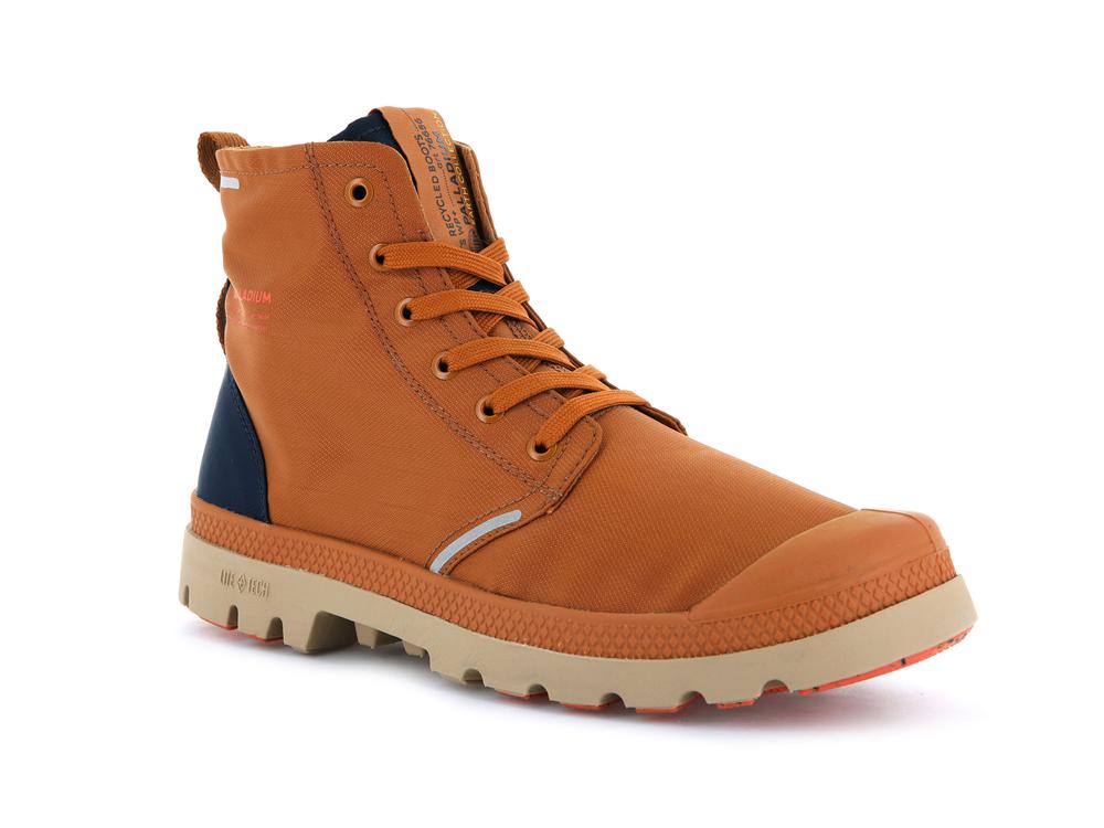 Tan / Mood Indigo Kids' Palladium PAMPA LITE+ RECYCLE WP+ High Top Boots  USA |  JLF-539614