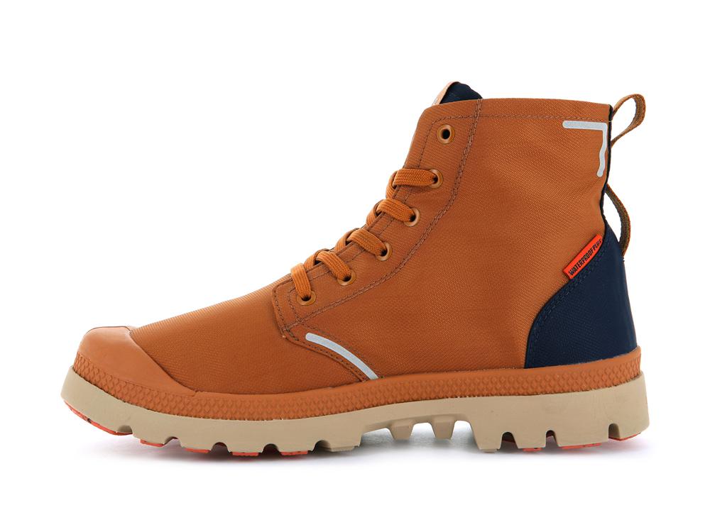 Tan / Mood Indigo Men Palladium PAMPA LITE+ RECYCLE WP+ High Top Boots  USA |  BQI-423687