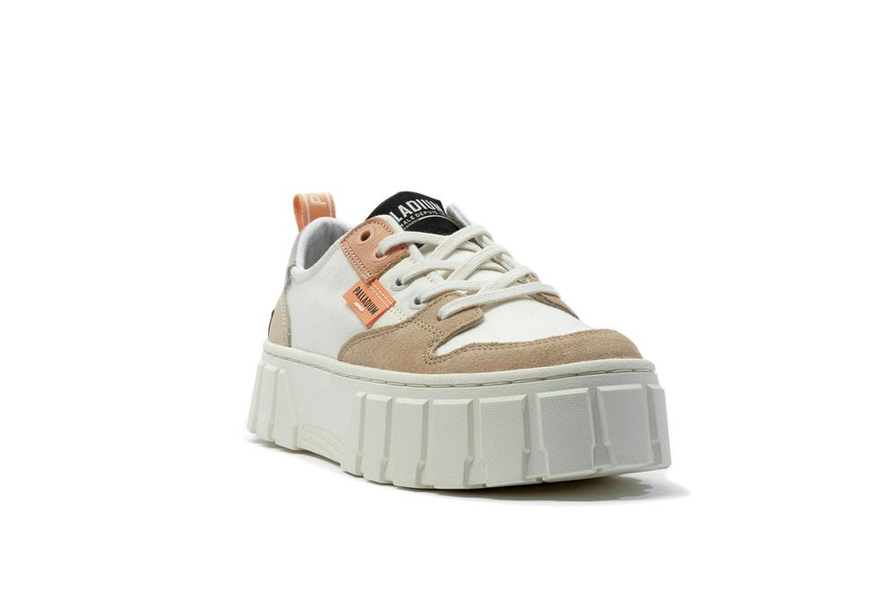 Tofu / Beige Tan Women Palladium PALLATOWER LO Low Tops Sneakers  USA |  XMJ-041623