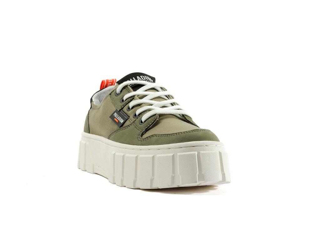 Vetiver Green Women Palladium PALLATOWER LO Low Tops Sneakers  USA |  BND-865249