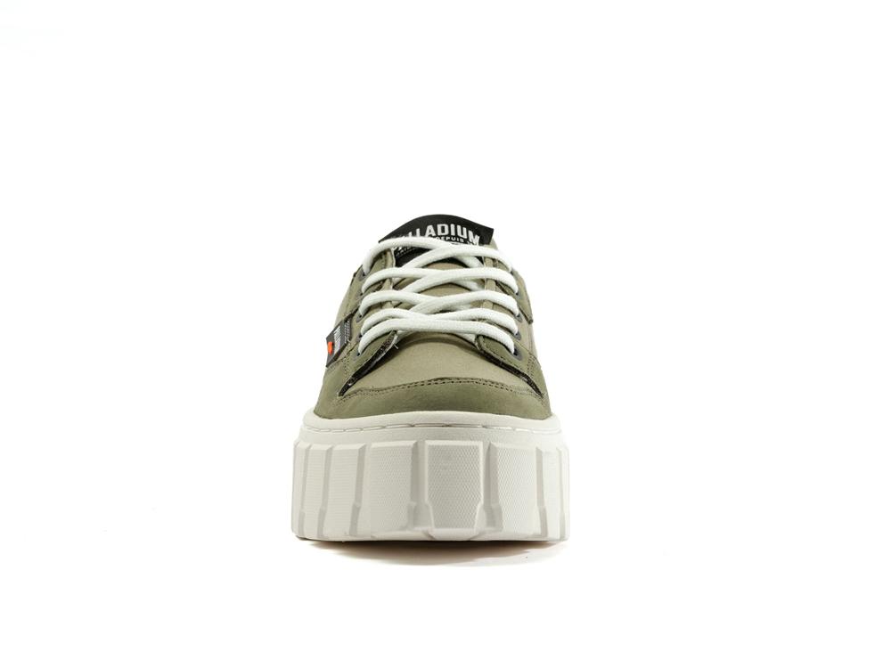 Vetiver Green Women Palladium PALLATOWER LO Low Tops Sneakers  USA |  BND-865249