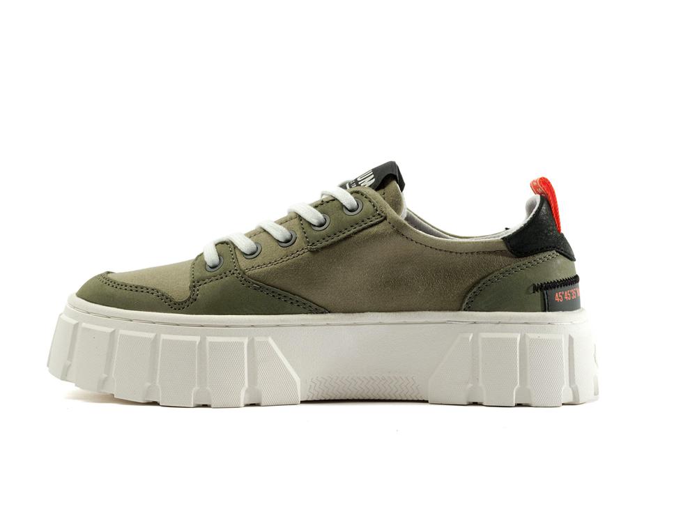 Vetiver Green Women Palladium PALLATOWER LO Low Tops Sneakers  USA |  BND-865249