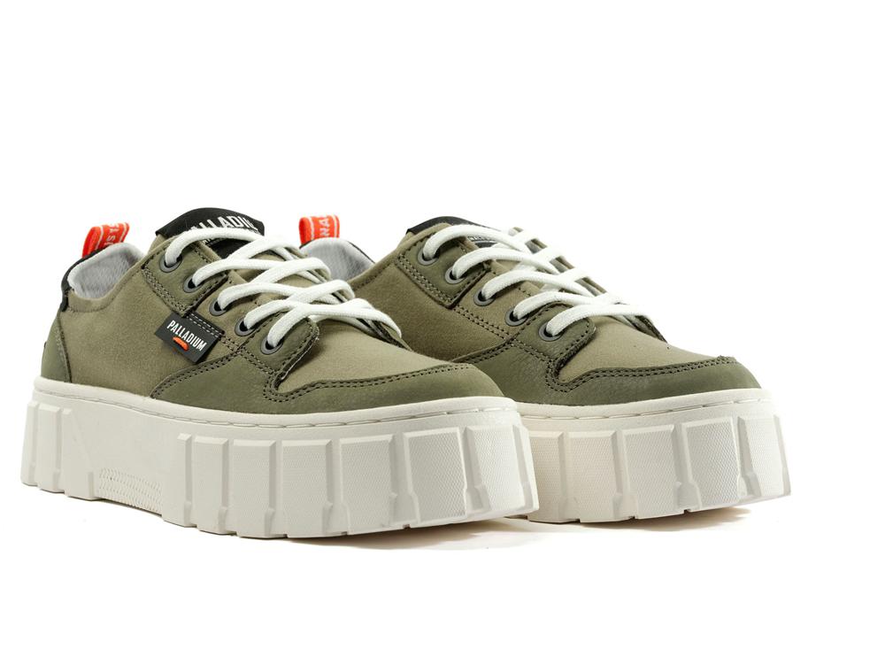 Vetiver Green Women Palladium PALLATOWER LO Low Tops Sneakers  USA |  BND-865249