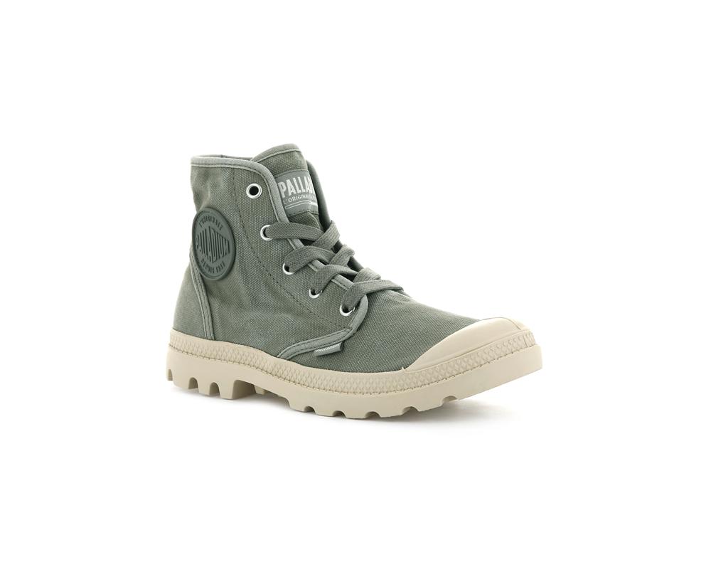 Vetiver Green Women Palladium PAMPA HI High Tops Shoes  USA |  DFL-093216