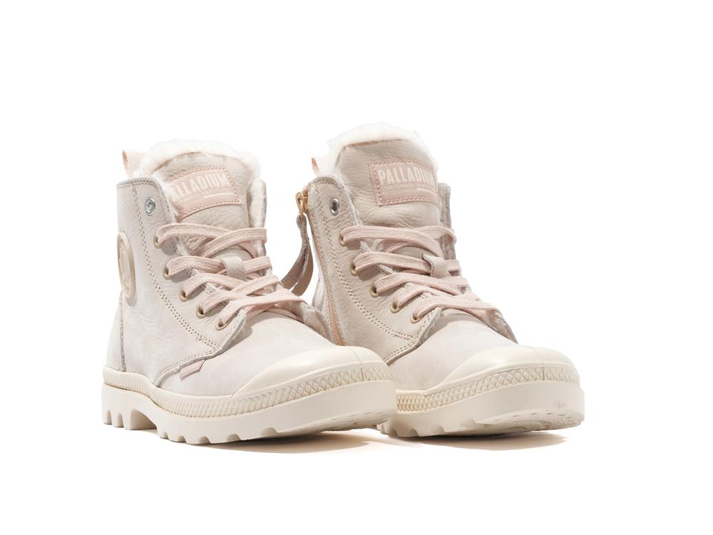 Warm Sand Brown Women Palladium PAMPA HI ZIP WL High Tops Shoes  USA |  XBR-930542