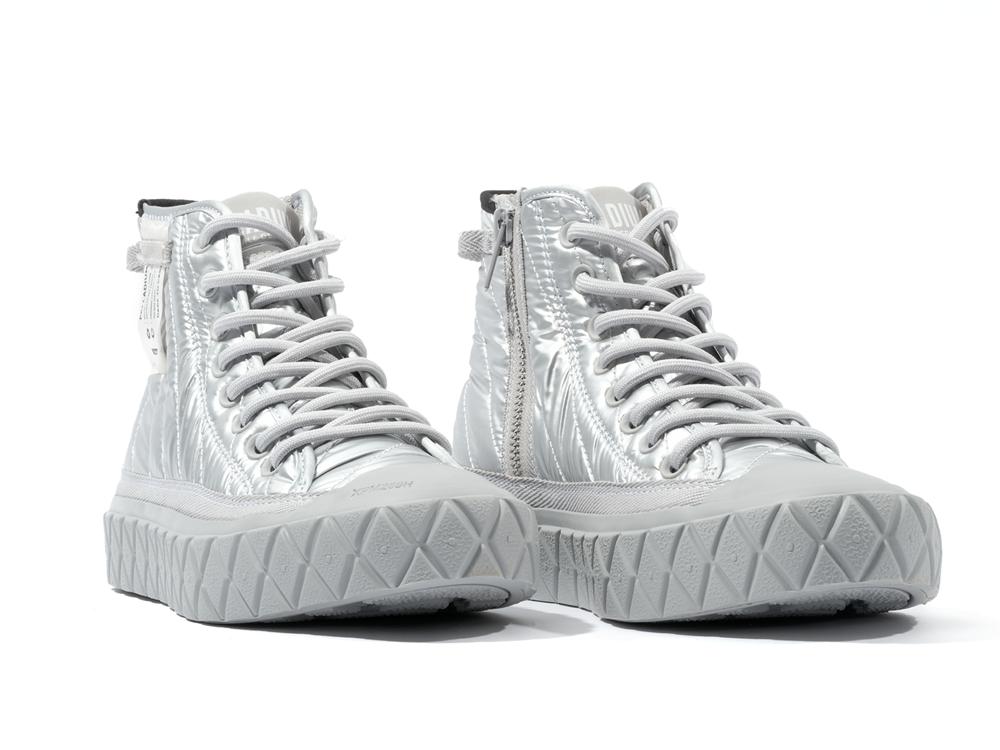 Warm Silver Women Palladium PALLA ACE RE-QUILT W High Tops Shoes  USA |  TMZ-013759