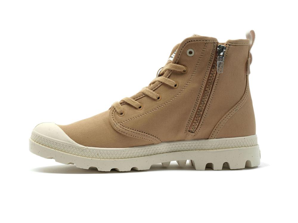 Woodlin Brown Men Palladium PAMPA HI ZIP ORGANIC High Tops Shoes  USA |  YKS-763152