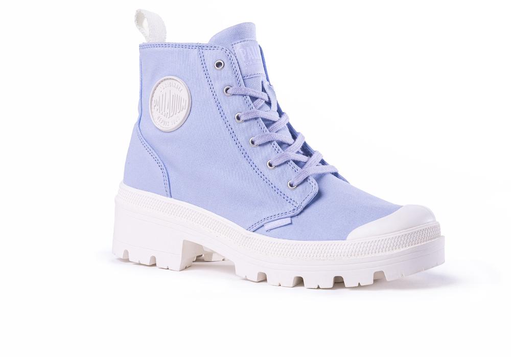 Xenon Blue Women Palladium PALLABASE TWILL Heel Boots  USA |  HBN-618743