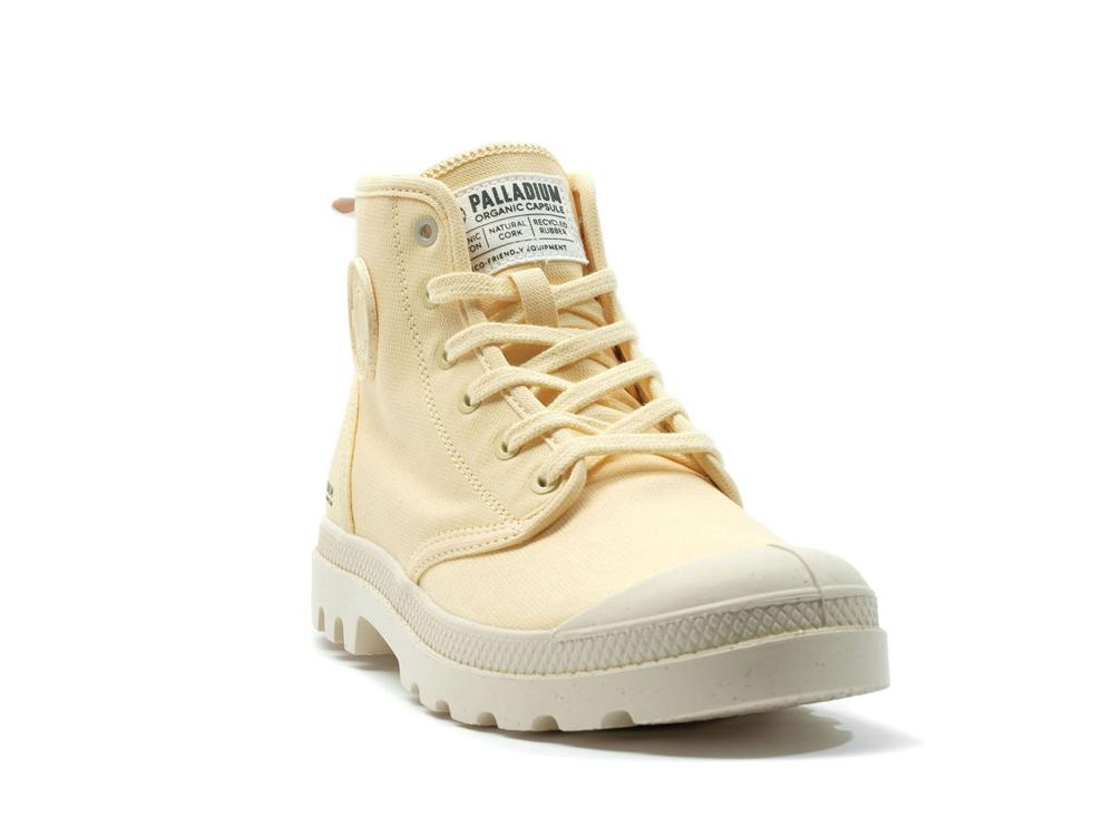 Yellow Crème Men Palladium PAMPA HI ZIP ORGANIC High Tops Shoes  USA |  KQO-659813